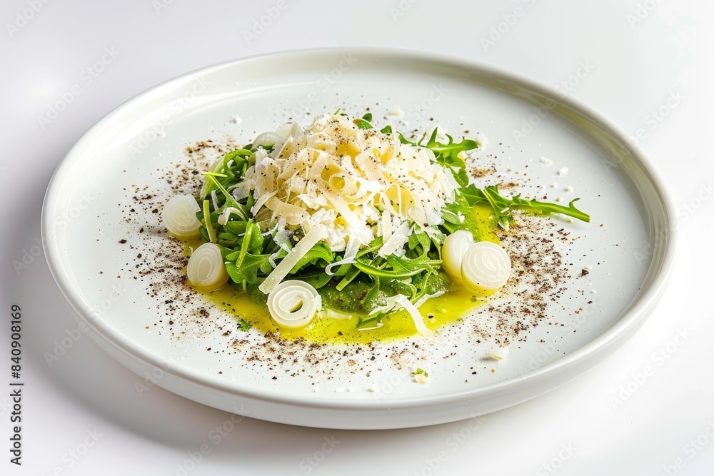 Mound of Shaved Parmesan and Pecorino Cheese in Cacio e Pepe Vinaigrette Mound of Shaved Parmesan and Pecorino Cheese in Cacio e Pepe Vinaigrette