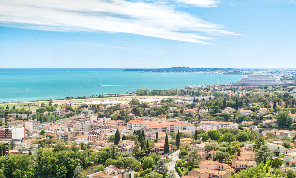 Fototapeta premium Cagnes sur mer and Antibes Cape