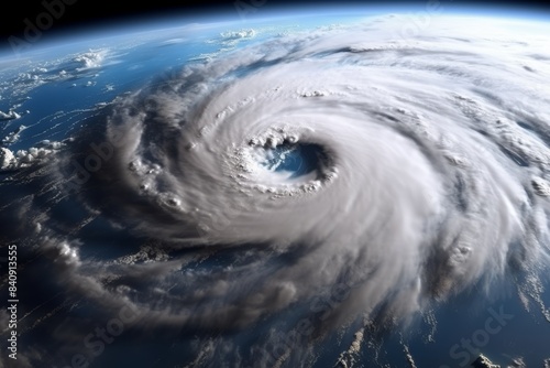 cyclone view from Earth orbit Generative AI