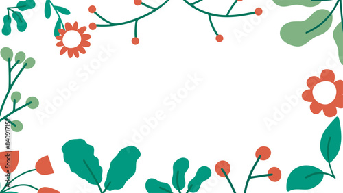 Wallpaper Mural Simple flower frame. Template invitation card. Vector illustration. Torontodigital.ca