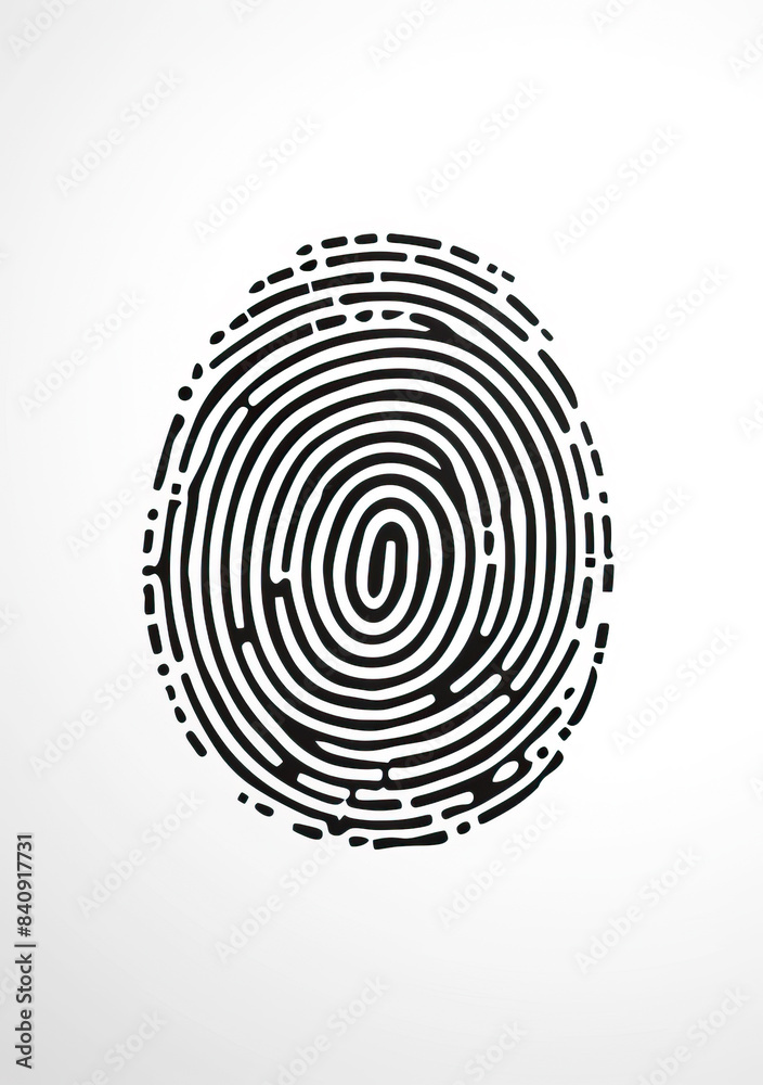 Black fingerprint on white background