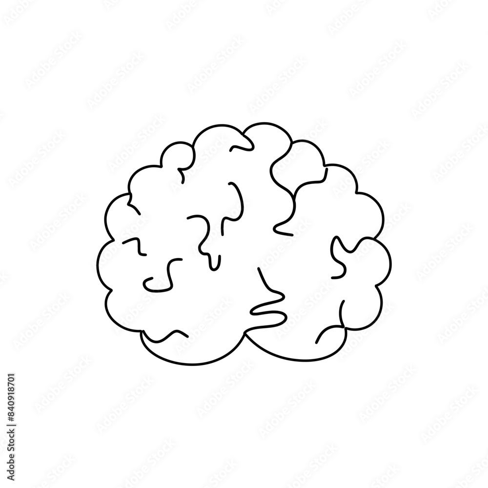 Doodle brain icon. Vector outline illustration. Doodle brain icon. Vector outline illustration.