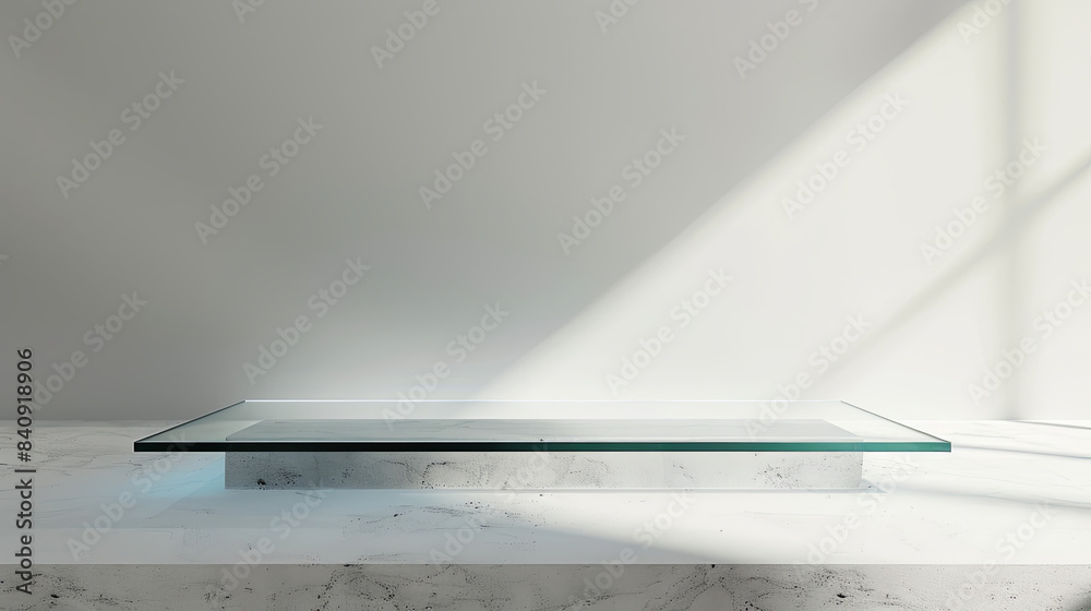 Minimalist Glass Shelf with Sunlight Minimalist Glass Shelf with Sunlight