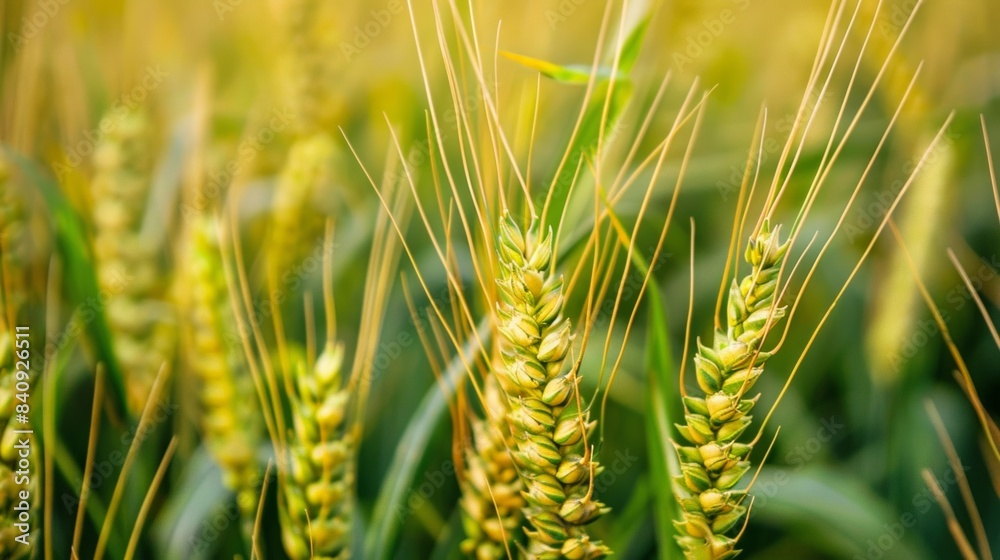 Under the bright summer sun, wheat fields promising a bountiful harvest of nutritious grains Under the bright summer sun, wheat fields promising a bountiful harvest of nutritious grains