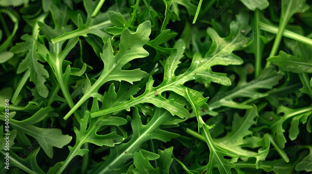 Fresh Green Arugula Leaves in Salad Garden Fresh Green Arugula Leaves in Salad Garden
