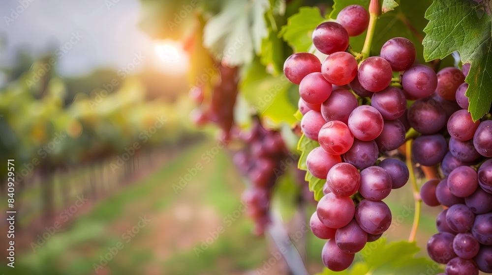 Fototapeta premium Ripe Red Grapes on Vine