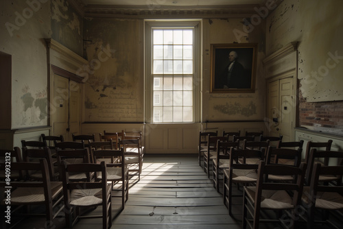 old meeting room. United States in the 1800's