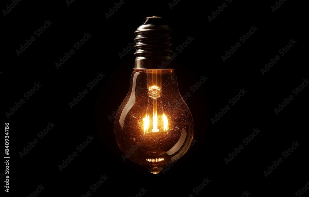 Glowing Light Bulb in the Darkness Symbolizing Inspiration and Ideas Glowing Light Bulb in the Darkness Symbolizing Inspiration and Ideas