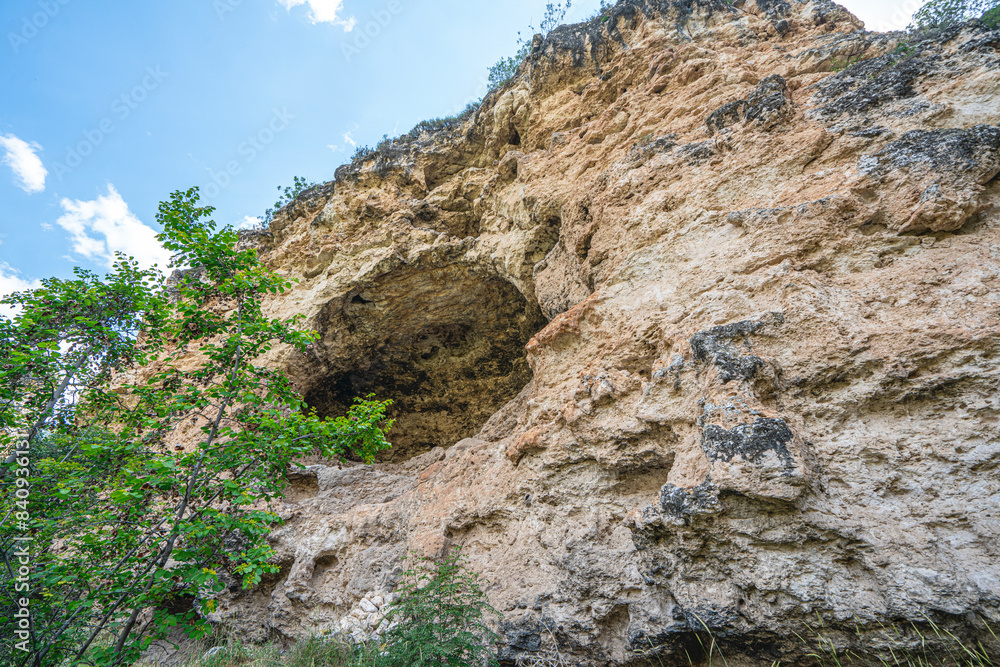 Obraz premium The scenic views of Ulubey Canyon Nature Park, which is a nature park in the Ulubey and Karahallı districts of Uşak, Turkey. The park provides suitable habitat for many species of animals and plants.