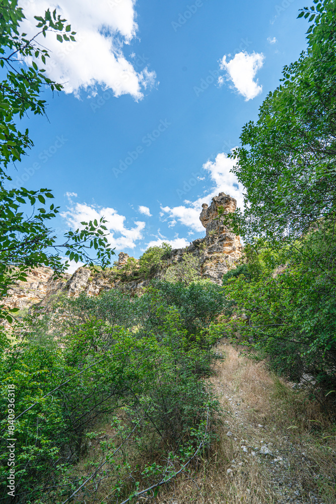 The scenic views of Ulubey Canyon Nature Park, which is a nature park in the Ulubey and Karahallı districts of Uşak, Turkey. The park provides suitable habitat for many species of animals and plants. The scenic views of Ulubey Canyon Nature Park, which is a nature park in the Ulubey and Karahallı districts of Uşak, Turkey. The park provides suitable habitat for many species of animals and plants.