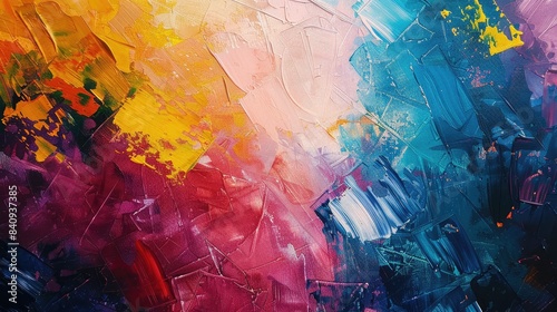 Wallpaper Mural Vibrant abstract painting with a mix of textures and layers in diverse colors, creating a rich and immersive background Torontodigital.ca
