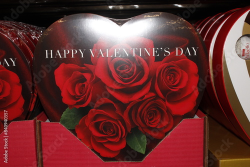 Valentines Day Heart's Boxes closeup supermarket