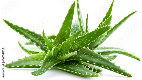 Aloe Vera Plant on White Background. Concepts of Health, Natural Medicine, Skincare