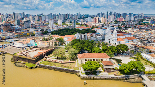Belém do Pará. Aerial view of the historic center of Belém and Forte do Presépio