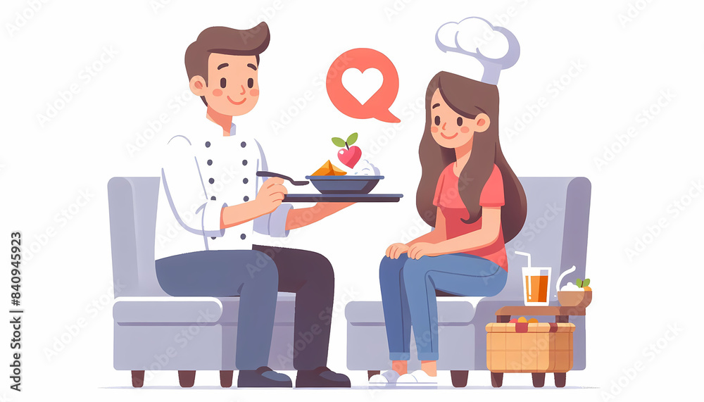 Casual Dining Love Aroma Food Presentation Couple