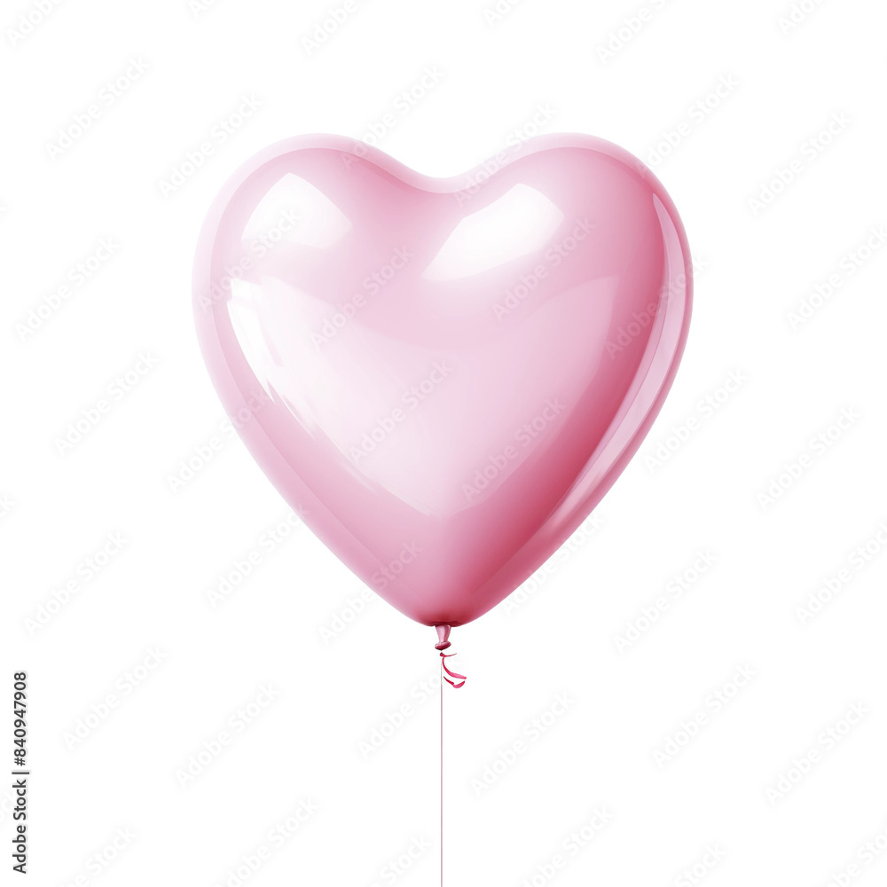 pink baloon heart on an isolated white background pink baloon heart on an isolated white background