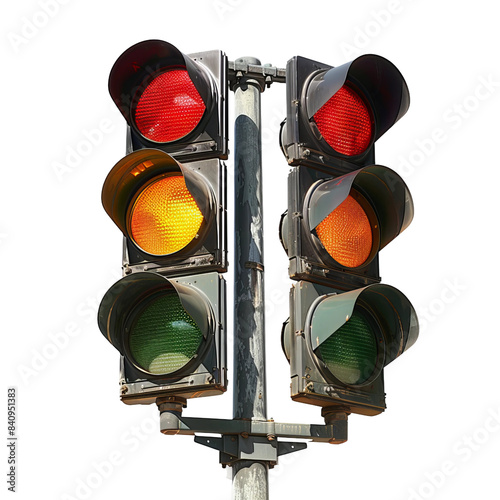 traffic lights isolated on white background