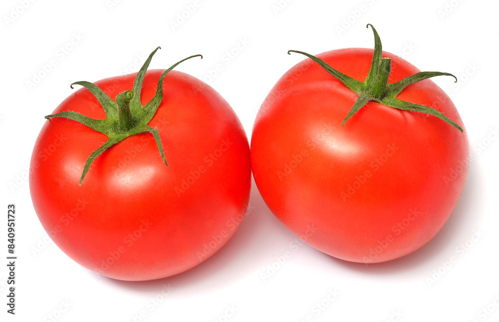 Two tomatoes isolated on white background Two tomatoes isolated on white background