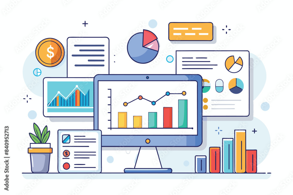 Analyst at Work: Financial Analysis Illustration