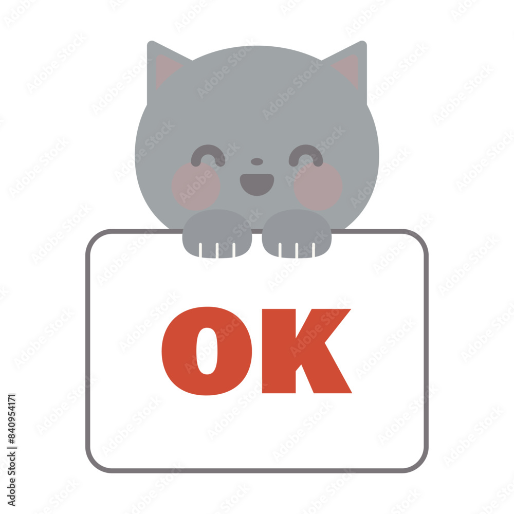 Obraz premium ネコとフレームのイラスト