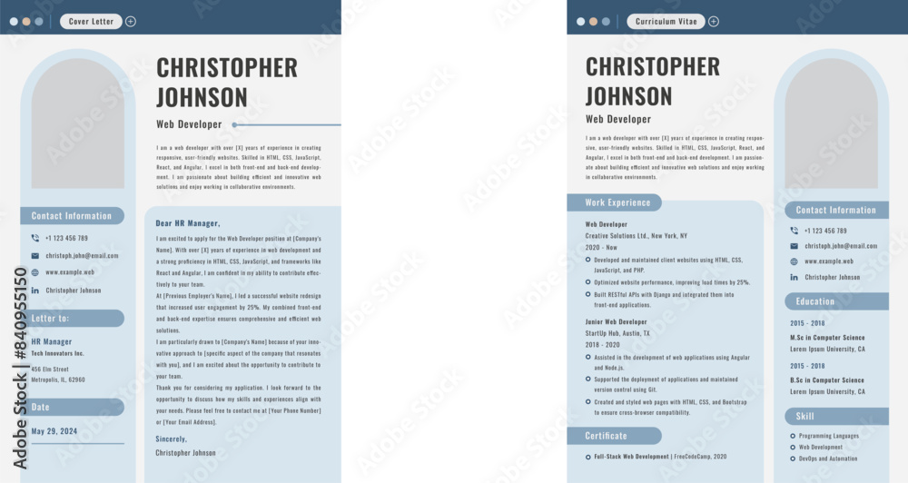 Obraz premium CV Resume Web Developer V2