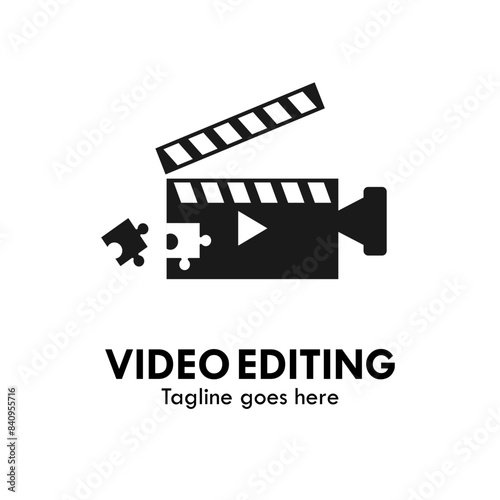 video editing logo template illustration