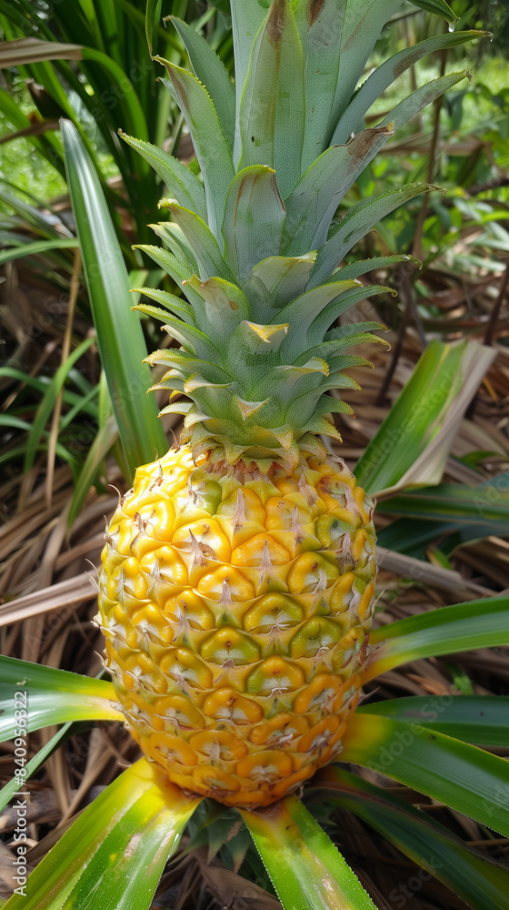 pineapple on the tree ready to be picked for harvest pineapple on the tree ready to be picked for harvest