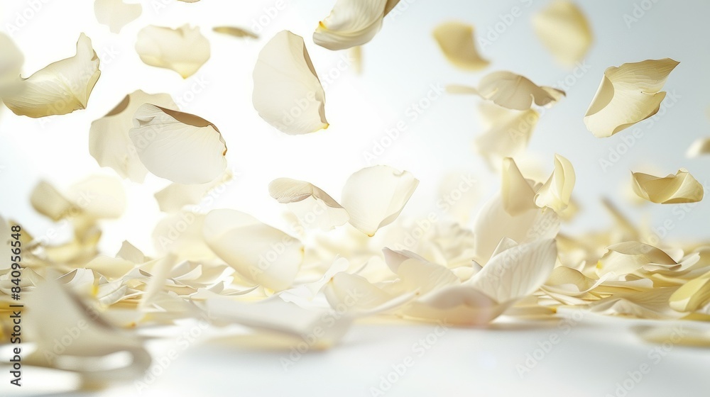 A white flower petal falling from a flower, rose A white flower petal falling from a flower, rose