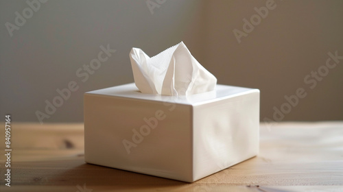 box of tissues on a table hygiene blowing nose photo
