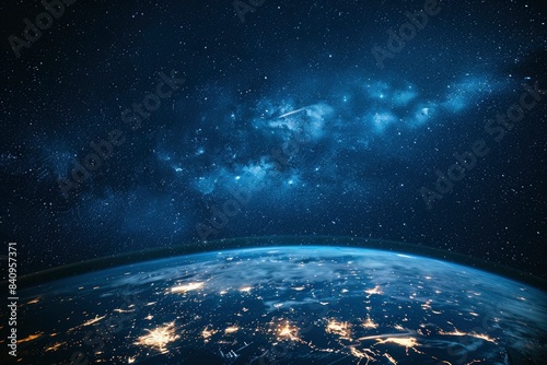Planet earth from the space at night . Some elements of this image furnished - generative ai