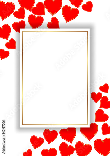 white background with hearts shapes