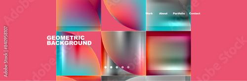 Circle triangle geometric web site page template. Vector Illustration For Wallpaper, Banner, Background, Card, Book Illustration, landing page