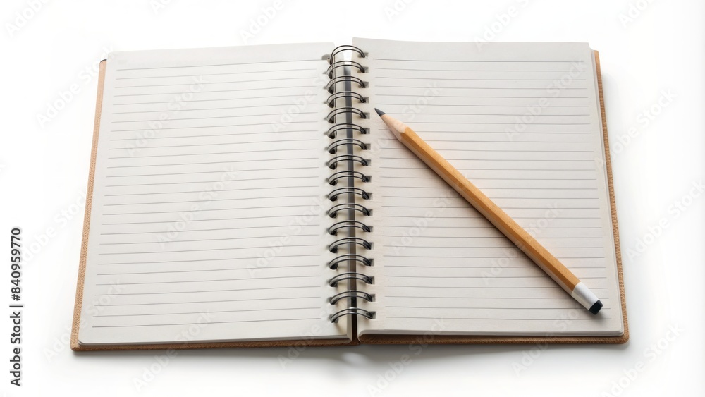 A pencil is sitting on a spiral bound notebook A pencil is sitting on a spiral bound notebook
