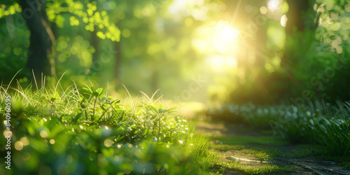 Sunlight Through Forest Trees