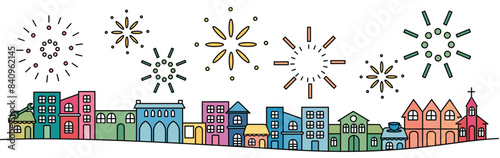 4th of July City Main Street | Mixed Use Buildings Including Town Hall, Retail Shops, Residential Townhomes,  Church, School, Auto Shop, Coffee Shop