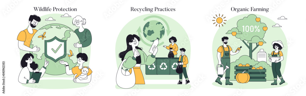 Eco Friendly Lifestyle. Flat Vector Illustration Eco Friendly Lifestyle. Flat Vector Illustration
