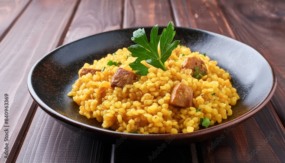 bulgur turmeric food; healthy lentils; diet rich product; vegan concept, wooden background, top view, macro shot with selective focus technique for use in vegetarian menu bulgur turmeric food; healthy lentils; diet rich product; vegan concept, wooden background, top view, macro shot with selective focus technique for use in vegetarian menu