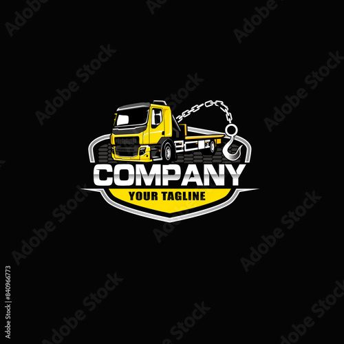towing truck service logo vector template