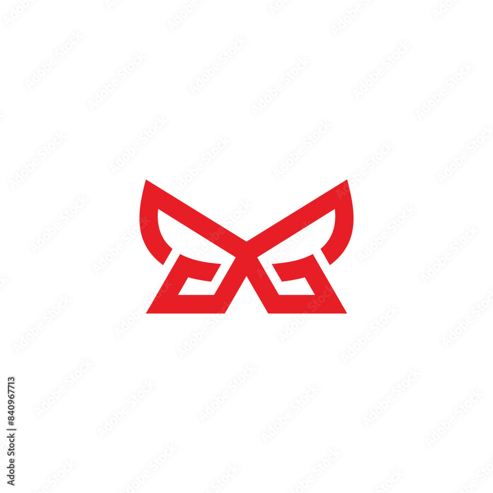 letter gg wings simple geometric logo vector letter gg wings simple geometric logo vector