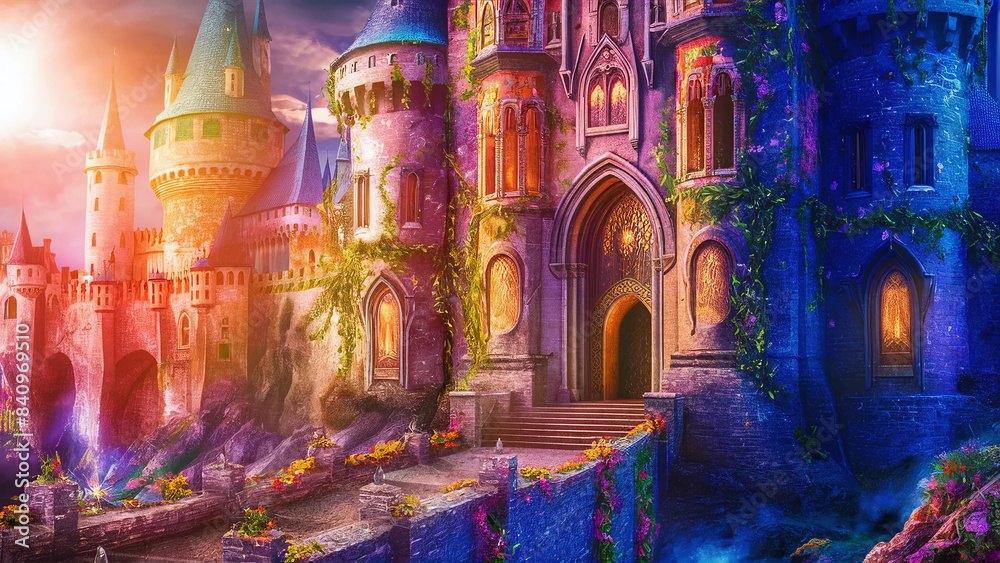 Obraz premium fantasy dreamy stone medieval castle