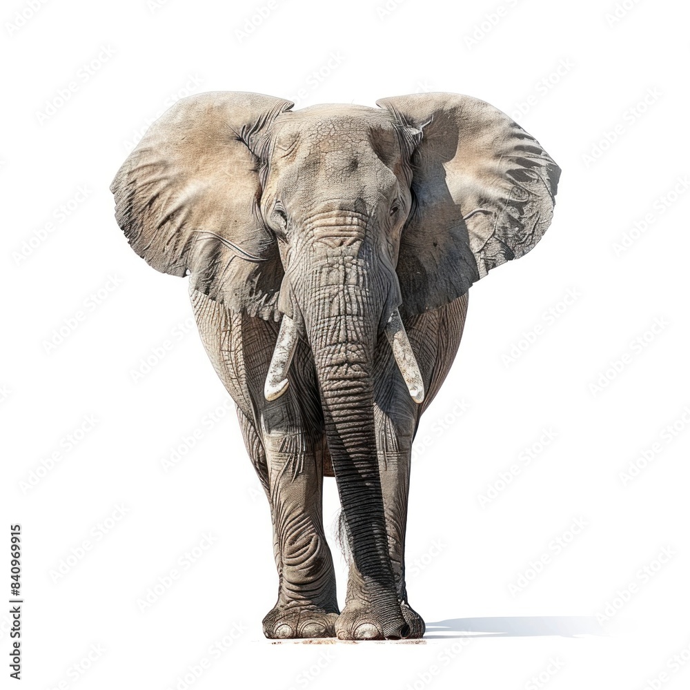Fototapeta premium African Elephant isolated on white background 