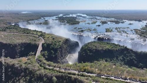 Zimbabwe Skyline At Victoria Falls In Matabeleland North Zimbabwe. Nature Waterfall. Zambezi River Landscape. Victoria Falls At Matabeleland North Zimbabwe. Southern Africa. Tourism Travel. photo