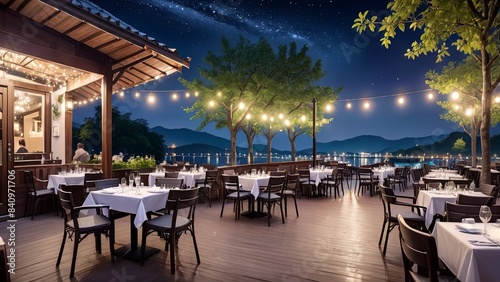 Scenic Lakeside Restaurant with Starry Night Dining
