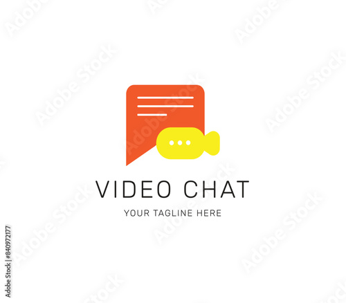 Video Chat Vector Logo Design 