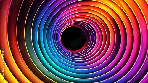 Fototapeta Naklejka Na Ścianę i Meble -  Abstract 3D circles Background, geometric spectrum texture, curve tunnel pattern. Wall Art Poster Print Design for Home Decor, Decoration Artwork, High Resolution Wallpaper for Computer and Cellphone