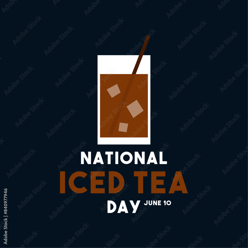 Vector Illustration of Iced Tea Day. June 10. Poster, banner, card, background.