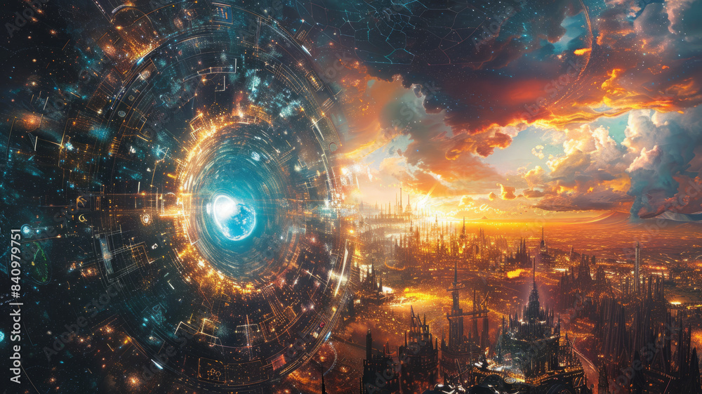 Time-travel theme, focusing on the most emblematic moments in Earth s history.generative ai Time-travel theme, focusing on the most emblematic moments in Earth s history.generative ai