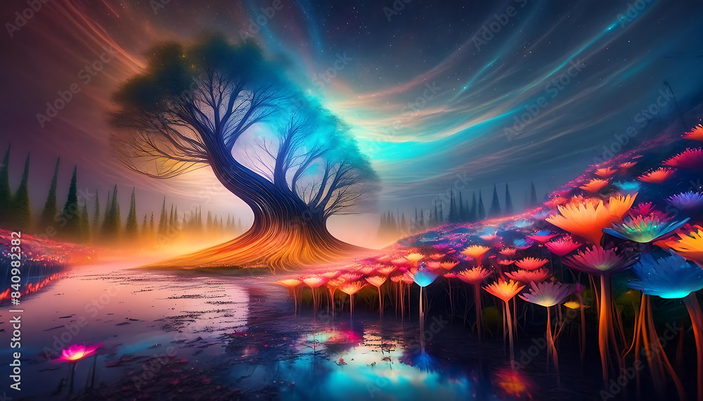 Fototapeta premium tree in the night