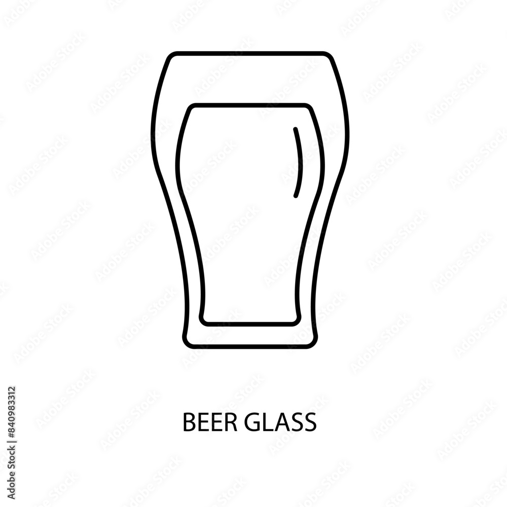 beer glass concept line icon. Simple element illustration. beer glass concept outline symbol design. beer glass concept line icon. Simple element illustration. beer glass concept outline symbol design.