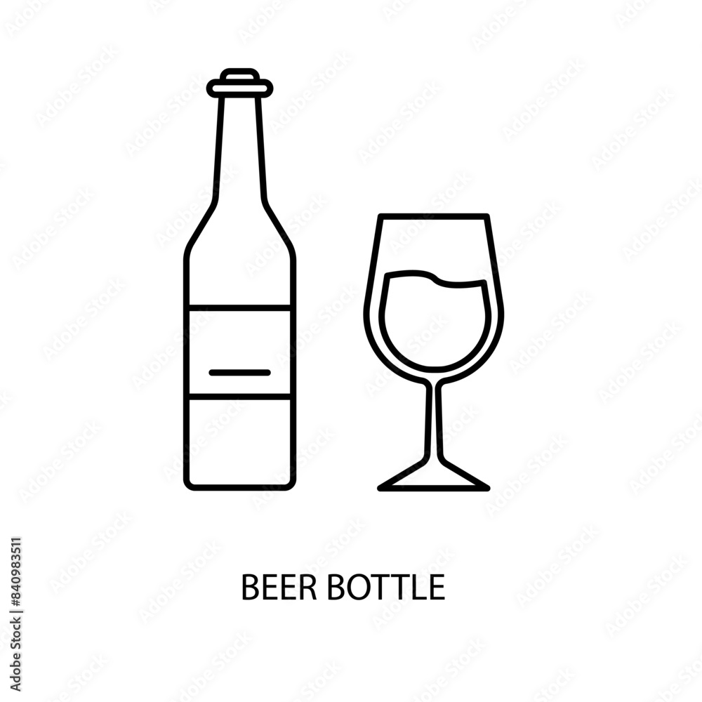 beer bottle concept line icon. Simple element illustration. beer bottle concept outline symbol design. beer bottle concept line icon. Simple element illustration. beer bottle concept outline symbol design.